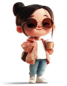 A stylish young woman with sunglasses and coffee, embodying modern professional vibes.