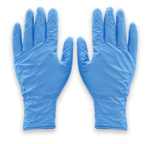 Download this image of a pair of blue medical gloves, symbolizing health and protection in medical settings.