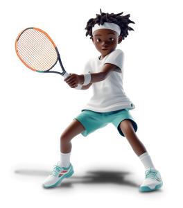 Download this image depicting a youth tennis player ready for competition, showcasing athleticism and focus.
