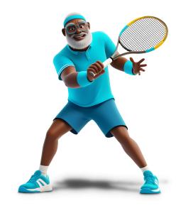 Dwonload a clipart image of a male tennis player in action, showcasing energy and enthusiasm for sports.