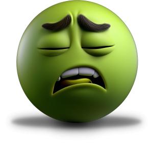 This green emoji expresses feelings of sickness and discomfort, ideal for health-related discussions.