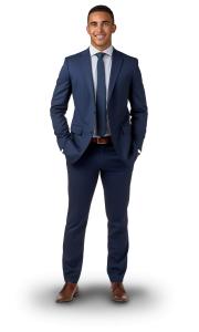 Download this image depicting a professional businessman in a navy suit, symbolizing business and professionalism.
