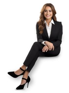 Download his image featuring a professional businesswoman sitting confidently, symbolizing business and empowerment.