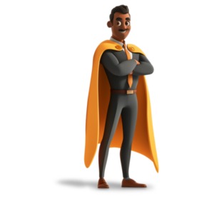 Download this Business Man Hero Clipart: Symbolizing leadership &amp; success. Ideal for marketing &amp; social media.