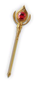 Download this golden scepter with a red gemstone, symbolizing power and authority.
