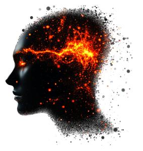 This image symbolizes brain power and the dynamic nature of thought and creativity.