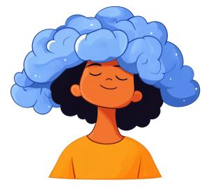 Download this character with head in the clouds, embodying a dreamy and imaginative spirit.