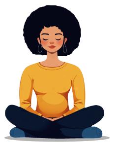 Download this woman meditating in a serene pose, representing mental peace and mindfulness.