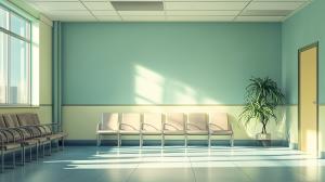 Download  image shows a serene hospital waiting area with soft colors and modern seating.