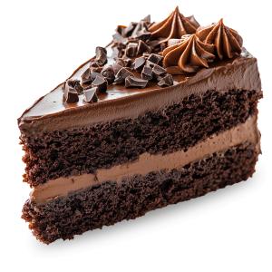 Download this clipart image showing rich slice of chocolate cake topped with chocolate shavings and frosting, perfect for dessert lovers.