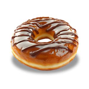 download this cliapart of a delicious glazed donut with a rich caramel drizzle, perfect for dessert presentations.