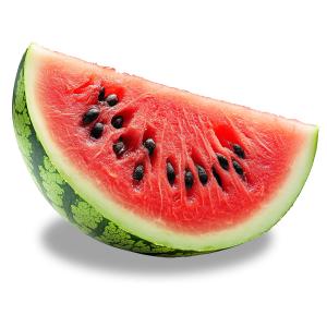 Download this clipart of a vibrant slice of watermelon showcasing its juicy red flesh and green rind.