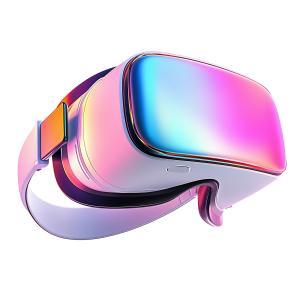 Download this clipart image of a pair of modern virtual reality glasses with vibrant, colorful lenses and a sleek design.