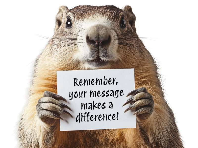 This Presentation Clipart shows a preview of Groundhog Message