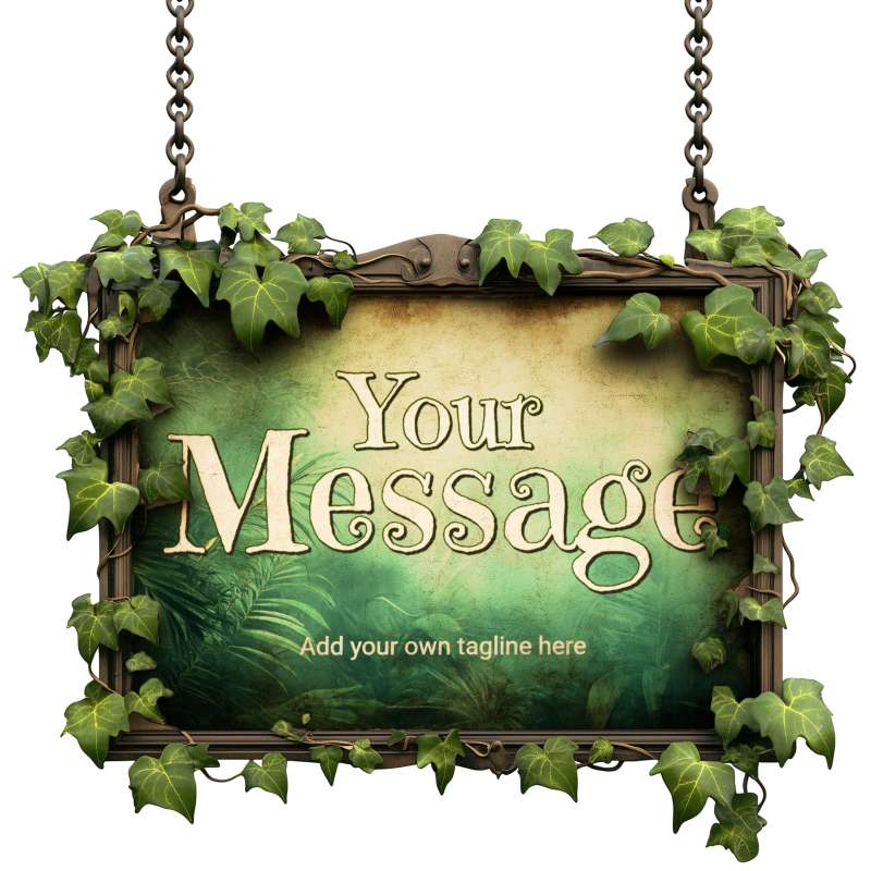 This Presentation Clipart shows a preview of Old Ivy Sign