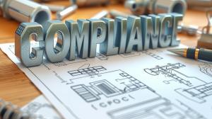 Compliance theme with blueprints and tools, emphasizing regulation adherence.