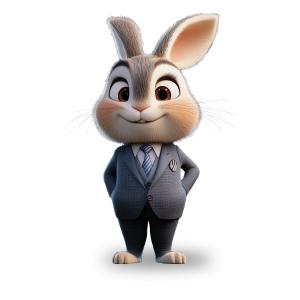 Download a professional yet playful business bunny clipart for PowerPoint and Google Slides. Perfect for branding, marketing, and fun corporate presentations.