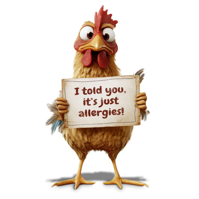 This Presentation Clipart shows a preview of Funny Cartoon Chicken Holding a Customizable Sign Clipart