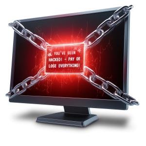 Download or customize this ransomware warning clipart for cybersecurity presentations, IT security training, phishing awareness, and data protection slides.