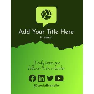 Customize this green social media branding clipart for PowerPoint and Google Slides. Ideal for influencer marketing, sports branding, and leadership slides.