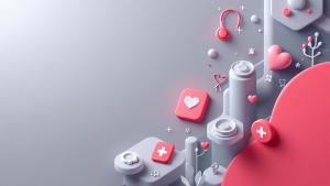 This image features a modern design of medical icons in vibrant colors, ideal for health-related presentations.