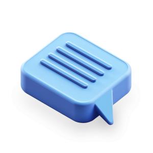 Use this blue speech bubble clipart for presentations about communication, messaging, teamwork, and customer service in PowerPoint or Slides.