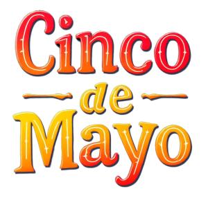 This colorful image features the phrase &quot;Cinco de Mayo,&quot; celebrating the festive holiday.