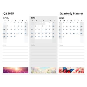 Edit and download this Q2 2025 Quarterly Planner image to using in digital designs or print out a physical copy.
