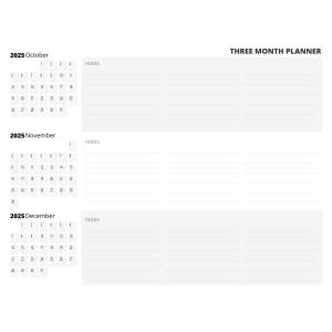 Printable Three Month Calendar Planner - Editable Template - Change the month and year with ease.