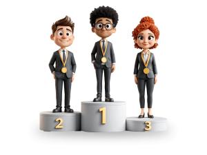 Showcase success and motivation with business awards podium clipart—ideal for presentations celebrating top performers and corporate milestones.