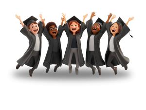 Use this joyful graduation clipart featuring students to highlight academic success and celebration in your PowerPoint presentations.