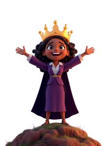 Inspiring clipart of a triumphant businesswoman leader—great for presentations on women in leadership, success, and empowerment.