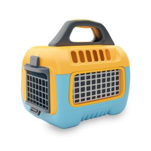 Download a colorful Pet Carrier PNG clipart. A  design symbolizing safe pet travel, ideal for pet care, adoption, and animal-themed presentations.