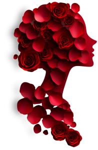 Elegant red rose woman silhouette clipart—perfect for Mother’s Day, women’s appreciation slides, floral visuals, and celebration themes.