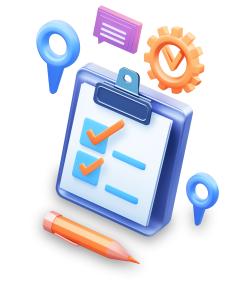 This image illustrates a checklist and icons representing productivity and task management.