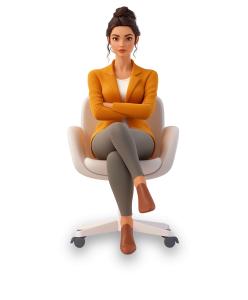 Use this confident businesswoman clipart in PowerPoint to highlight leadership, professionalism, and women in executive roles.