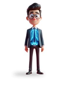 Creative businessman x-ray clipart for PowerPoint shows health, transparency, and work-life balance themes to engage corporate and wellness presentations.