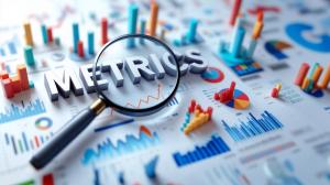 Use this business metrics and analytics background in PowerPoint to visualize KPIs, data analysis, and strategic decision-making insights.