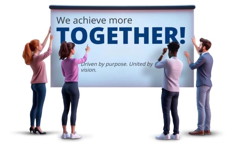 This Presentation Clipart shows a preview of Motivational Team Collaboration Clipart for PowerPoint Presentations