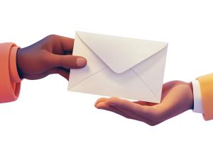 Use this hands exchanging envelope clipart in PowerPoint to illustrate trust, communication, and message delivery in visual presentation