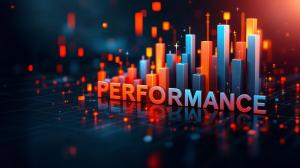 This image depicts colorful bar graphs representing business performance analytics.

