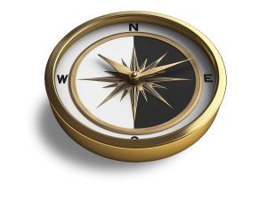 Use this compass-clock hybrid clipart in PowerPoint to highlight time management, direction, and personal growth in leadership presentations.