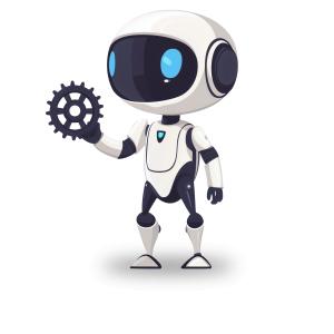 Use this cartoon robot gear clipart in STEM or AI presentations to illustrate robotics, automation, and tech learning for students or professionals.
