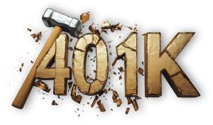 Use this broken 401K with hammer clipart to illustrate damaged retirement savings, financial risk, and urgent planning tips in PowerPoint presentations.
