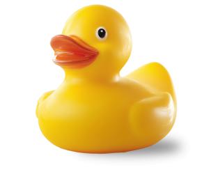 Add charm with a cute yellow rubber duck clipart. Perfect for slides about childhood fun, bath time, toy nostalgia, and playful branding.