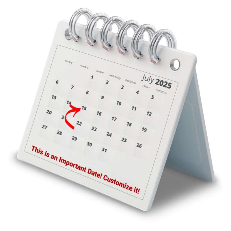 This Presentation Clipart shows a preview of Customizable Calendar Clipart for Important Dates