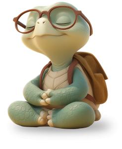 This cartoon turtle meditating clipart brings calm, learning, and mindfulness to presentations for kids or wellness themes.