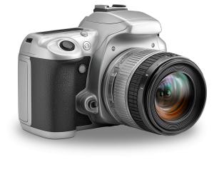 High-quality silver DSLR camera clipart with lens detail. Great for presentations on photography, media, creativity, and visual storytelling.