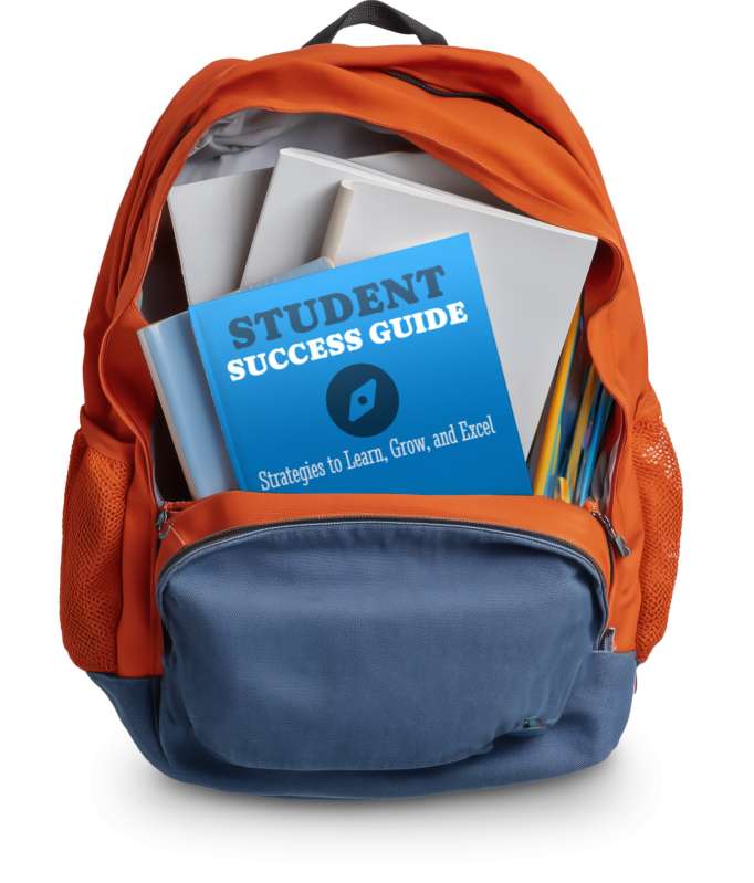 This Presentation Clipart shows a preview of Backpack Clipart Featuring a Customizable Book