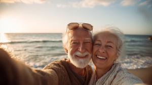 Download this joyful retired couple presentation clipart to enhance your slides with warmth and love.